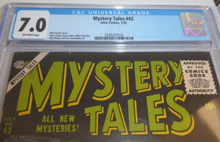 Atlas Comics 7/56 Mystery Tales #43 CGC Universal Grade 7.0 Bill Everett Cover - Image 2