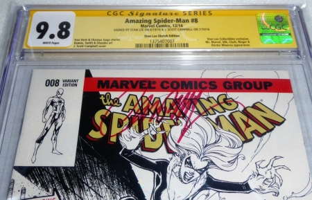 Amazing Spider-Man #8 Dual Signature Autograph STAN LEE CAMPBELL Sketch Edition - Image 2