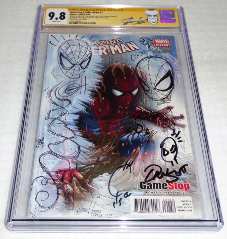 Amazing Spider-Man #1 7x CGC Signature Sketch CGC 9.8 STAN LEE Head Doodle Fade