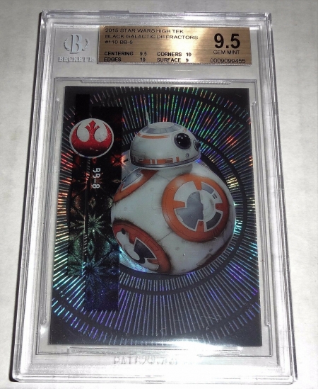 15 Star Wars High Tek #110 BB-8 Black Galactic Diffractors BGS 9.5 Gem 1/1 WOW