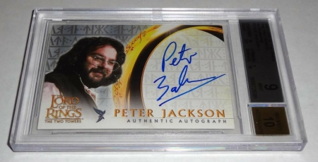 02 Lord of the Rings Two Towers Autograph PETER JACKSON Auto BGS 9 MINT Card