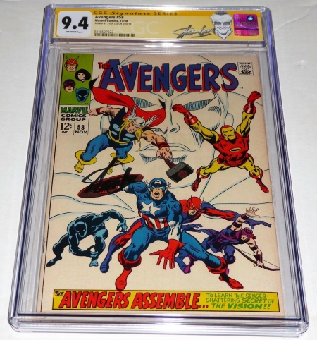 Avengers #58 CGC SS 9.4 Signature Autograph STAN LEE Origin of the Vision Joins