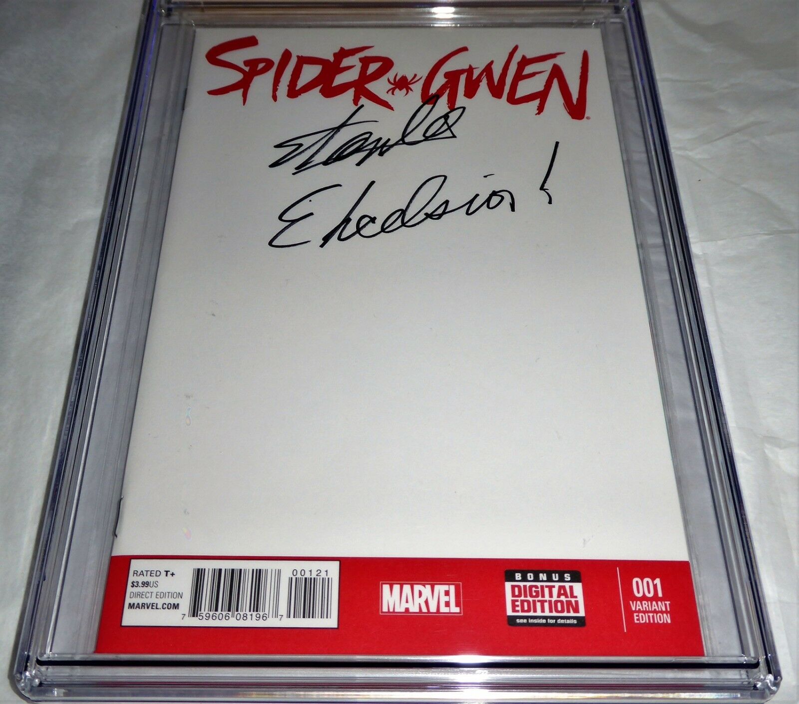 Spider Gwen 1 Cgc Ss Signature Autograph Stan Lee Signed Excelsior 9 8 Quote Pyro Comics Comic Books Store