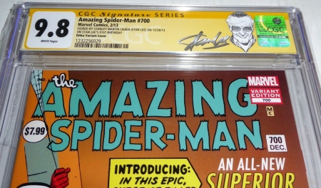 Amazing Spider-Man #700 CGC SS 9.8 Signed STANLEY MARTIN LIEBER STAN LEE BDAY 91 - Image 2