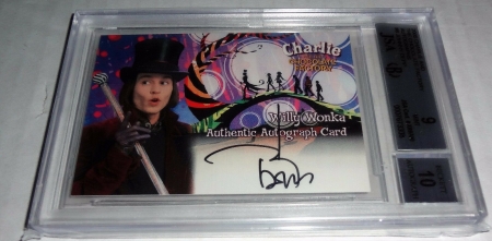 JSA BGS Graded 9 MT Authentic JOHNNY DEPP Autograph Signature Chocolate Pirates