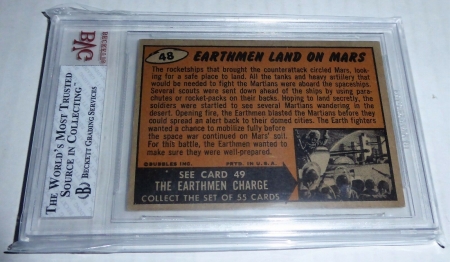 1962 Mars Attacks Earthmen Land On Mars Card #48 BVG 8 Like PSA BGS Alien Horror - Image 4