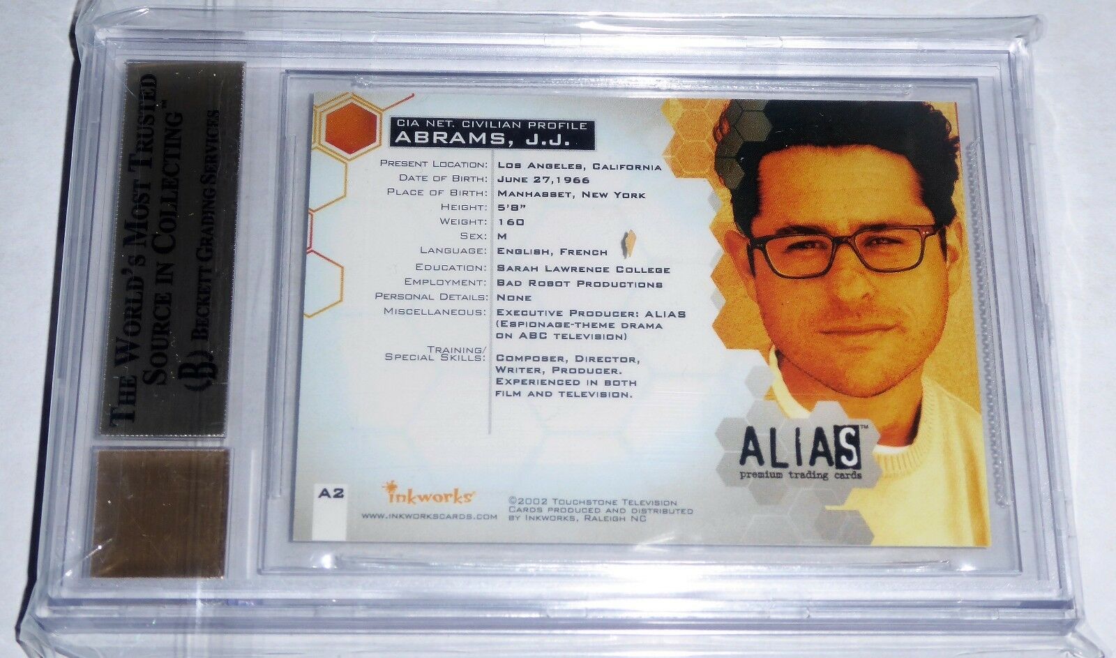 02 Alias Season 1 Autographs J.J. ABRAMS Signature BGS 9.5 ...