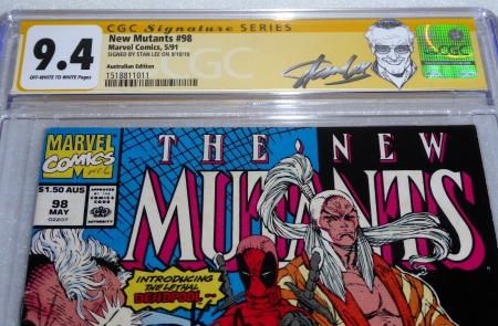 New Mutants #98 CGC SS 9.4 1st DEADPOOL Signed STAN LEE Australian Edition Var - Image 2