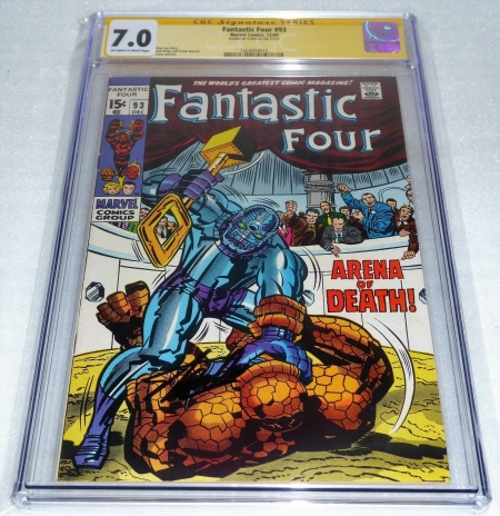 Fantastic Four #93 CGC SS Signature Autograph STAN LEE Story Arena of Death Book