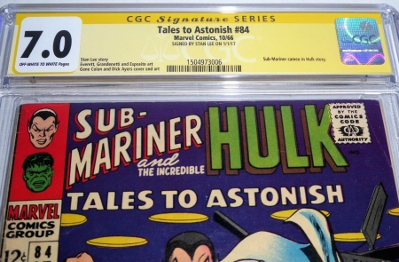 Tales to Astonish #84 CGC Signature Series Autograph STAN LEE Sub-Mariner Hulk - Image 2