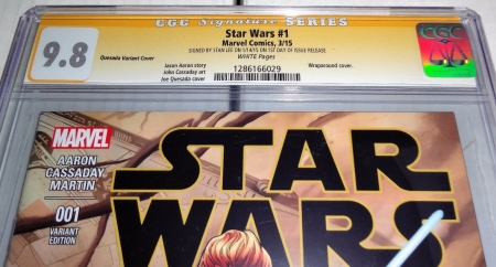 Star Wars #1 1st Day of Issue Release Quesada Sketch 1:100 Variant STAN LEE CGC - Image 2