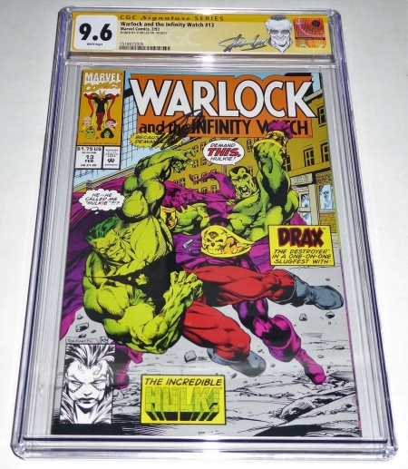 Warlock and the Infinity Watch #13 CGC SS Signature Autograph STAN LEE Hulk Drax