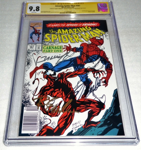 Amazing Spider-Man #361 3x Signature Autograph STAN LEE 1st Full Carnage CGC 9.8