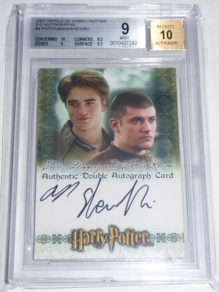 07 World of Harry Potter 3-D Autographs ROBERT PATTINSON Cedric Diggory BGS 9
