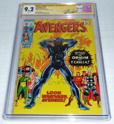 Avengers #87 2x Cover CGC SS Signature Autograph Origin Black Panther STAN LEE