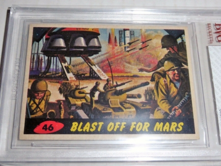 1962 Mars Attacks Blast off for Mars Card #46 BVG 8 Like PSA BGS Alien Horror - Image 3
