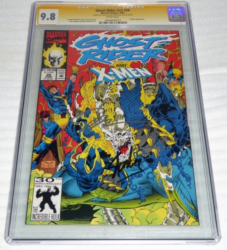 Ghost Rider #v2 #26 CGC SS Dual Signature Autograph STAN & JIM LEE X-Men App.