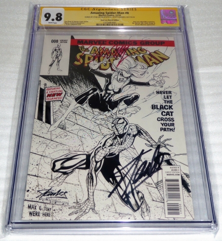 Amazing Spider-Man #8 Dual Signature Autograph STAN LEE CAMPBELL Sketch Edition