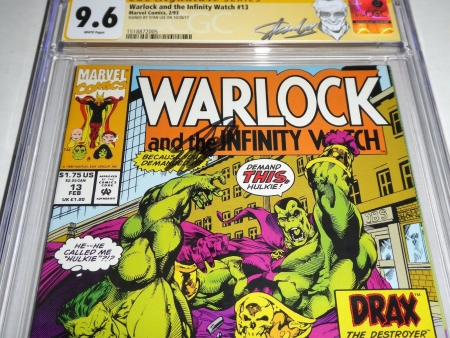 Warlock and the Infinity Watch #13 CGC SS Signature Autograph STAN LEE Hulk Drax - Image 4