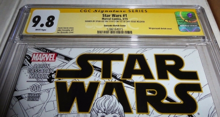 Star Wars #1 1st Day of Issue Release Quesada Sketch 1:500 Variant STAN LEE CGC - Image 2