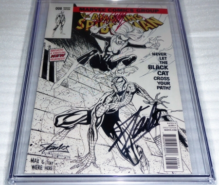 Amazing Spider-Man #8 Dual Signature Autograph STAN LEE CAMPBELL Sketch Edition - Image 3
