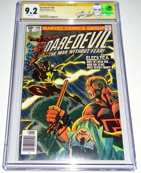Daredevil #168 Origin & 1st App Elecktra CGC SS Signature STAN LEE Autograph POW
