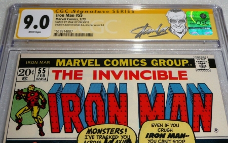 Iron Man #55 DOUBLE Cover CGC Signature Autograph STAN LEE 9.0 1st Thanos Drax - Image 2