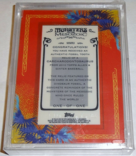 10 Topps Allen & Ginter Carcharodontosaurus Dinosaur Relic Tooth 1/1 Monsters - Image 3