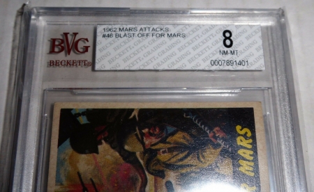 1962 Mars Attacks Blast off for Mars Card #46 BVG 8 Like PSA BGS Alien Horror - Image 2