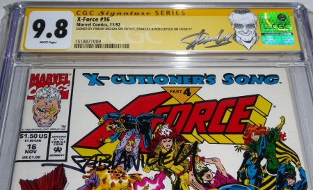 X-Force #16 Triple Autograph Signature CGC SS 9.8 STAN LEE ROB LIEFELD Poly-Bag - Image 2