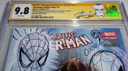 Amazing Spider-Man #1 7x CGC Signature Sketch CGC 9.8 STAN LEE Head Doodle Fade - Image 2
