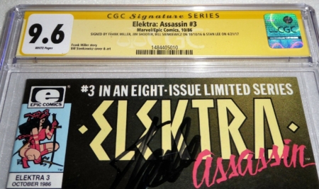 Elektra: Assassin #3 4x CGC SS Signature Autograph STAN LEE SIENKIEWICZ MILLER - Image 2