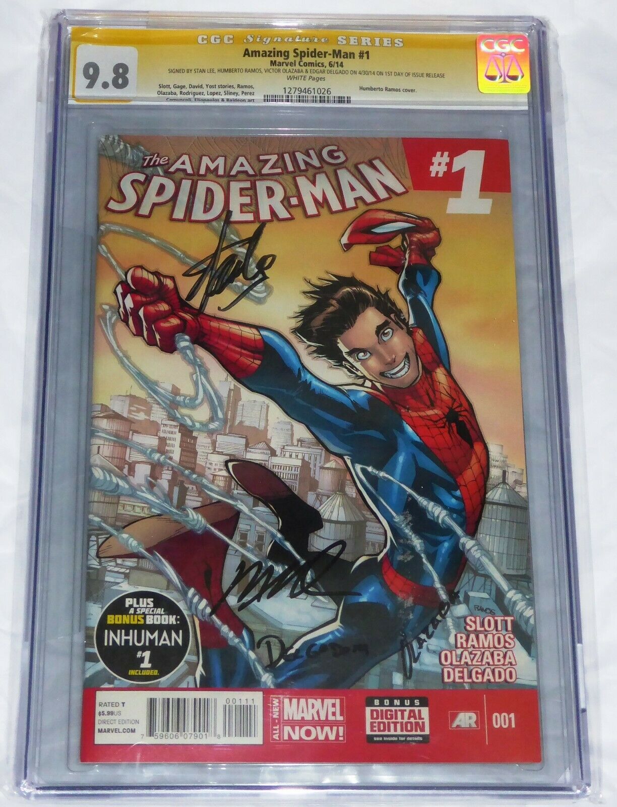 2014 Marvel Stan Lee Humberto Ramos Sketch Variant NM The Amazing Spider-Man 1