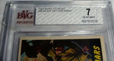 1962 Mars Attacks Blast off for Mars Card #46 BVG 7 Like PSA BGS Alien Horror - Image 3